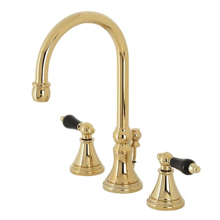 Kingston Brass KS2982PKL Duchess Widespread Bathroom Faucet W/ Brass Pop-Up, Brass KS2982PKL